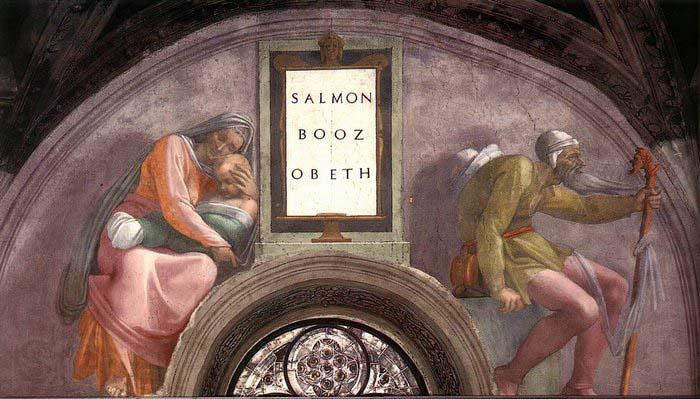 Michelangelo Buonarroti Salmon - Boaz - Obed Norge oil painting art